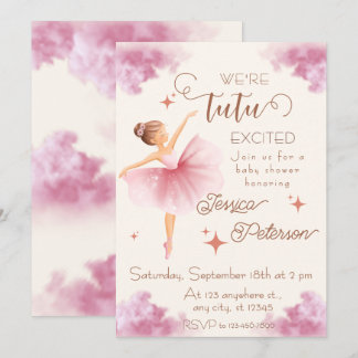 Tutu aufgeregte Ballerina Baby Shower Einladung
