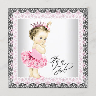 Tutu Baby Mädchen Ballerina Shower Einladung