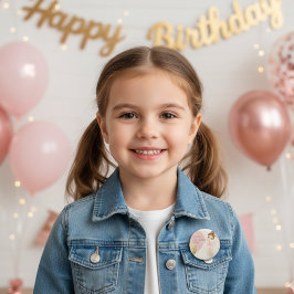 Tutu Ballerina Ballet Dancer Girl 5th Birthday Button