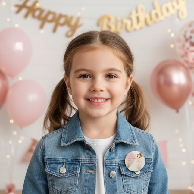 Tutu Ballerina Ballet Dancer Girl 5th Birthday Button (Von Creator hochgeladen)