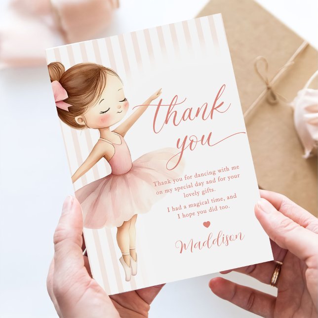 Tutu Ballerina Ballet Dancer Girl Birthday Dankeskarte (Von Creator hochgeladen)