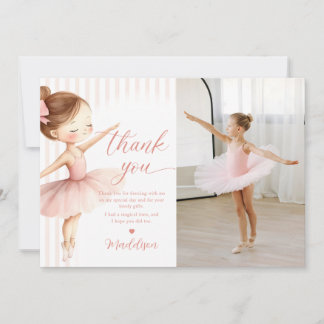 Tutu Ballerina Ballet Dancer Girl Birthday Photo Dankeskarte