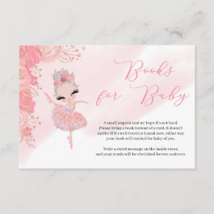 Tutu ballerina Rose gold Baby Showbuchanfrage Begleitkarte