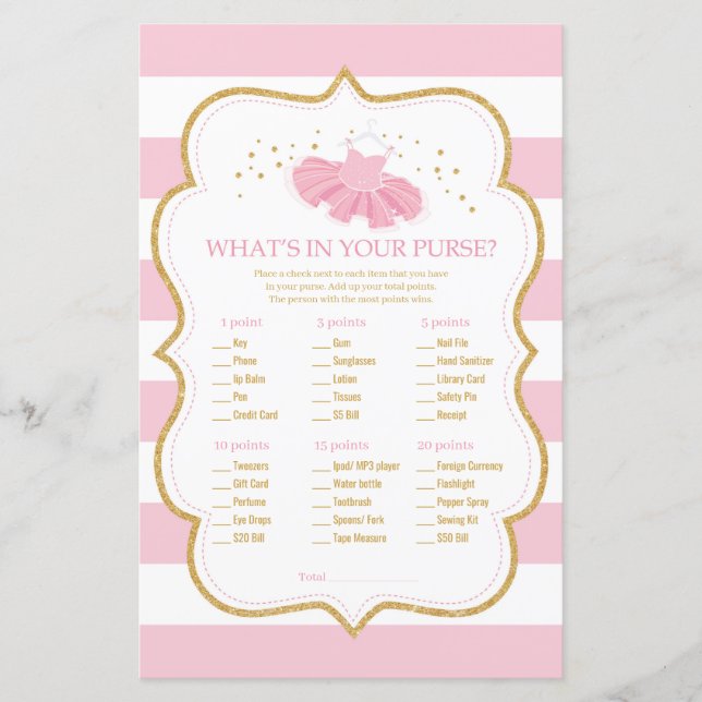 Tutu Ballerina, was in Ihrem Geldbeutel-Baby-Spiel (Vorderseite)