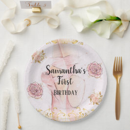 Tutu Ballerina zum Thema Erste Geburtstagspapiere Pappteller