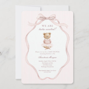 Tutu Begeistert Rosa Coquette Teddybär Baby Shower Einladung
