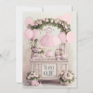 Tutu Cute Ballett Rosa Ballerina Thema für Mädchen Einladung