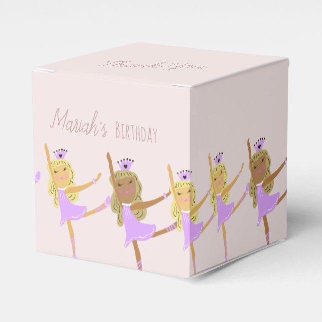 Tutu Girl's Birthday Ballerinas Pink Favor Box Geschenkschachtel (Vorderseite)