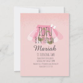 Tutu Girl's Birthday Pink Imitats Glitzer Ballerin Einladung