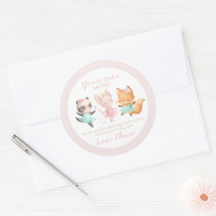 Tutu Niedlich Ballerina Animal Ballet Geburtstagsp Runder Aufkleber