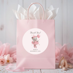 Tutu Niedlich Ballerina Bear 1. Geburtstag Vielen  Runder Aufkleber