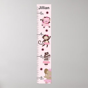 Tutu Niedlich Ballet Animals Growth Chart Behielt  Poster