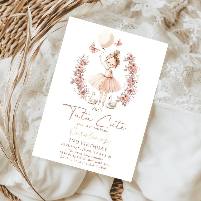 Tutu Niedlich Ballet Ballerina Geburtstag Einladung (Von Creator hochgeladen)
