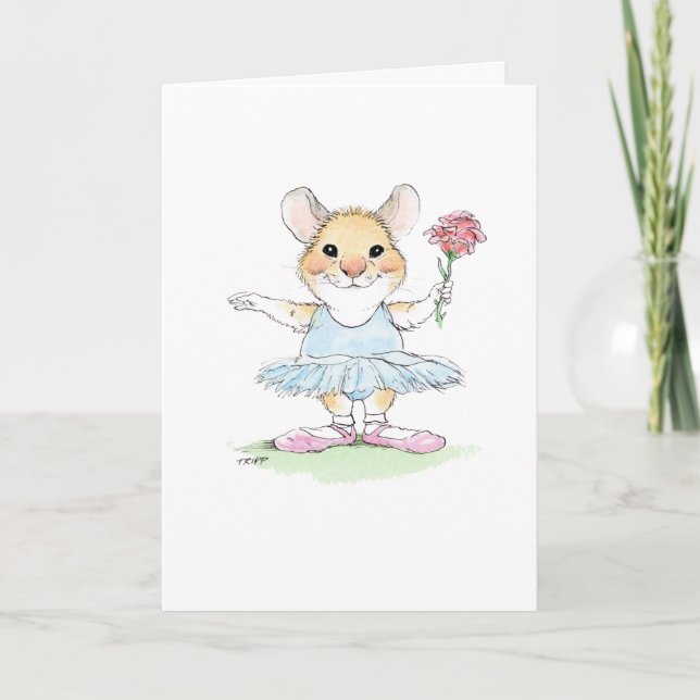 Tutu Niedlich Ballet Mouse Card Karte (Vorderseite)
