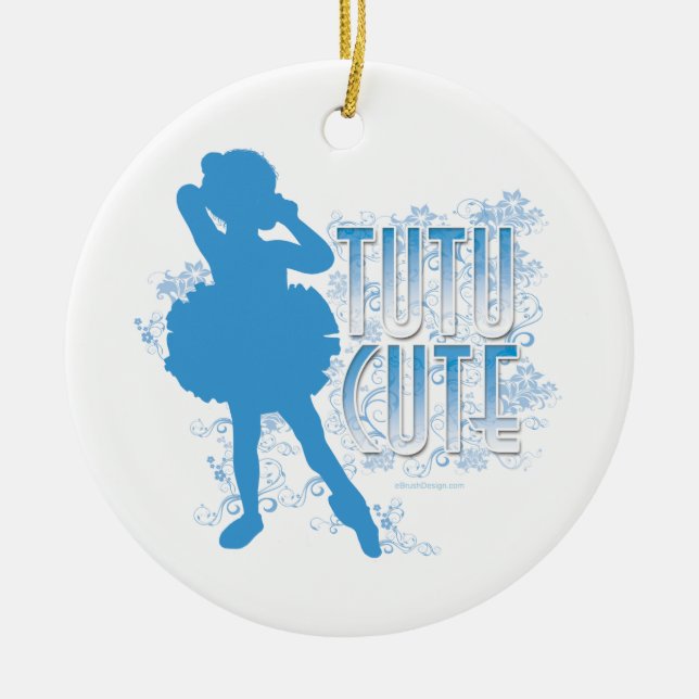 TuTu Niedlich blau Keramik Ornament (Vorne)