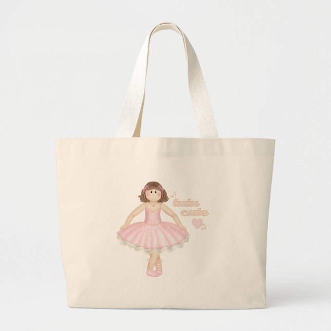 Tutu Niedlich (Brünett) - Tote-Beutel Jumbo Stoffbeutel (Vorne)