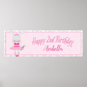 Tutu Niedlich Bunny Happy 2. Geburtstag Personalis Poster