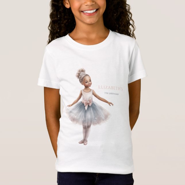 Tutu Niedlich Elegante Ballerina Watercolor Geburt T-Shirt (Vorderseite)