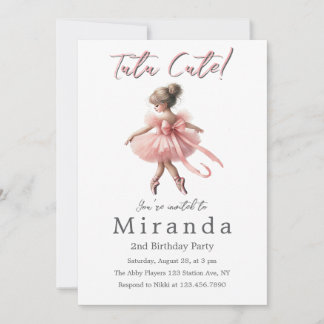Tutu Niedlich | Enchanted Ballerina Birthday Party Einladung