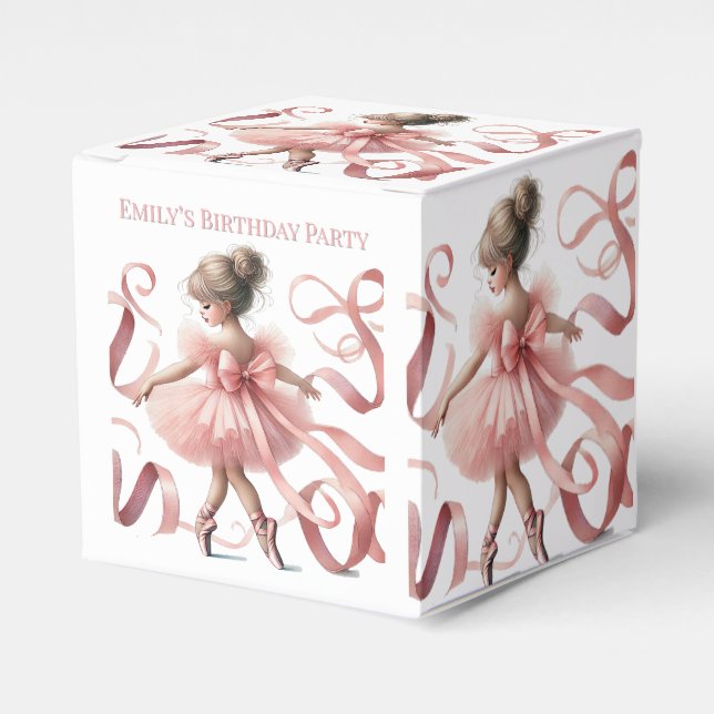 Tutu Niedlich | Enchanted Ballerina Birthday Party Geschenkschachtel (Vorderseite)