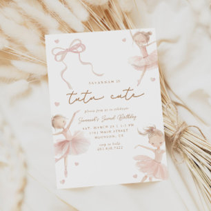 Tutu Niedlich Girls' zweite Ballerina Geburtstag Einladung