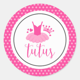 Tutus Gender Reveal Runder Aufkleber
