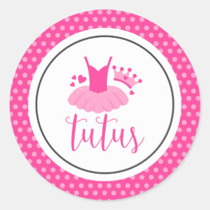 Tutus Gender Reveal Runder Aufkleber