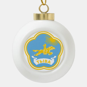 Tuva - Wappen Weihnachtsbaum Keramik Kugel-Ornament