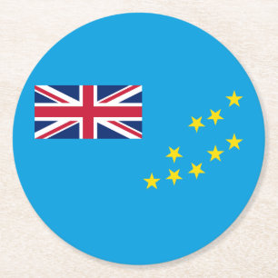 Tuvalu-Flagge Runder Pappuntersetzer