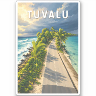 Tuvalu Illustration Reise Kunst Vintage Aufkleber