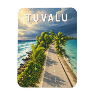 Tuvalu Illustration Reise Kunst Vintage Magnet