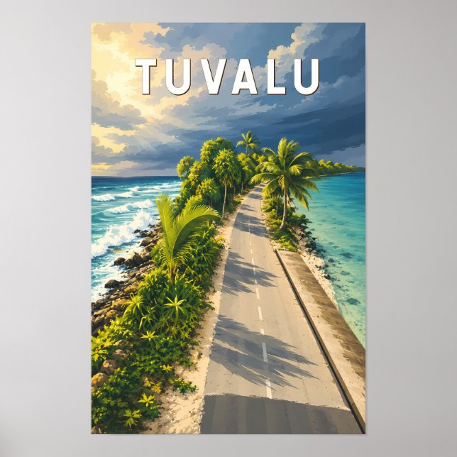 Tuvalu Illustration Reise Kunst Vintage Poster (Vorne)
