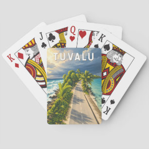 Tuvalu Illustration Reise Kunst Vintage Spielkarten