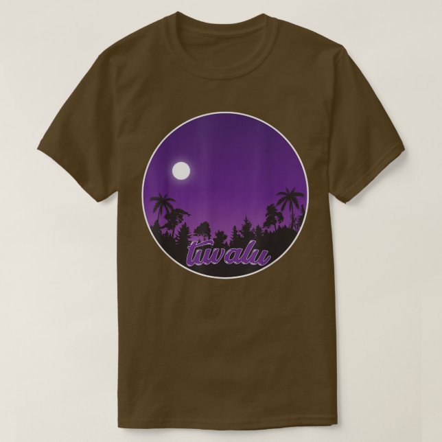 tuvalu Nachts mit Palmen T-Shirt (Design vorne)
