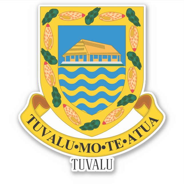 Tuvalu National Coat of Arms Patriotic Aufkleber (Vorderseite)