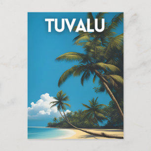 Tuvalu Retro Travel Poster Postkarte