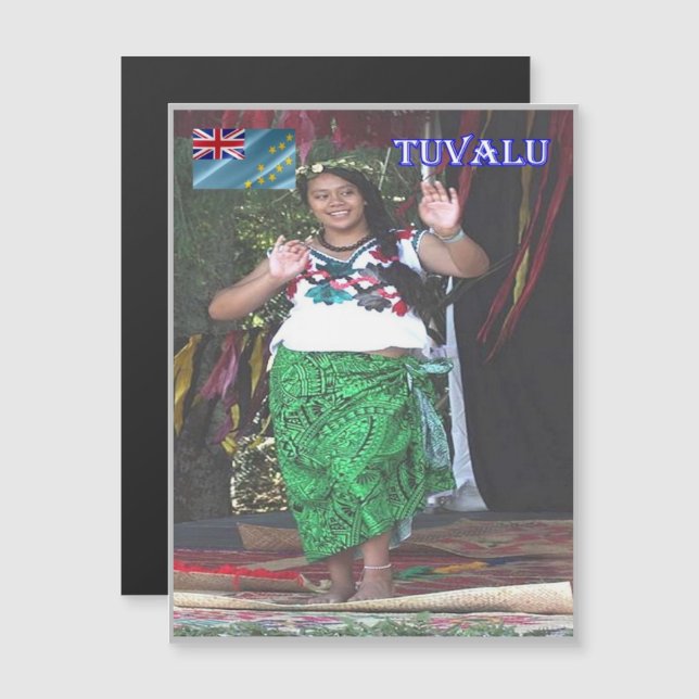Tuvalu - Tänzer - Magnetkarte (Vorne/Hinten)