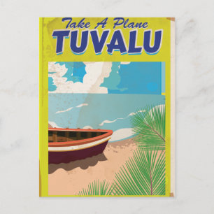 Tuvalu Vintage-Reiseposter Postkarte