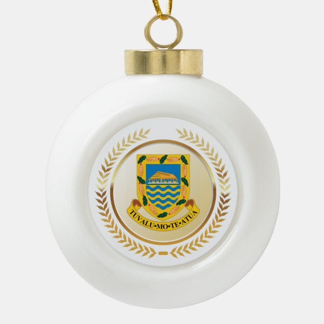 Tuvalu-Wappen Keramik Kugel-Ornament (Vorderseite)