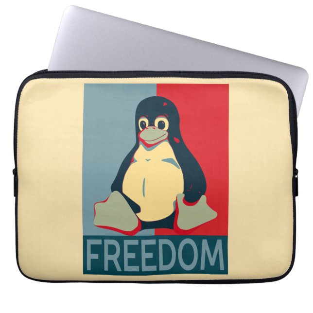 Tux Freedom for Linux Users Laptopschutzhülle (Vorderseite)