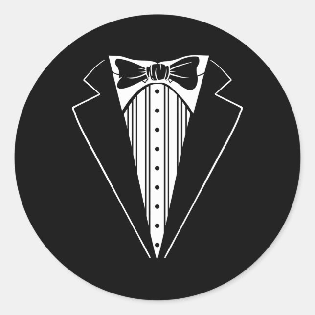 Tux für Hochzeitspaar Batchelor Tuxedo Runder Aufkleber (Vorderseite)