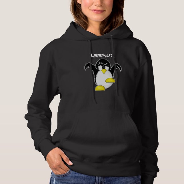 Tux Linux Leenux Pinguin Nerd Computer Freak Hacke Hoodie (Vorderseite)