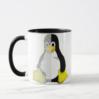 Tux Maskottchen Halbtext Tasse