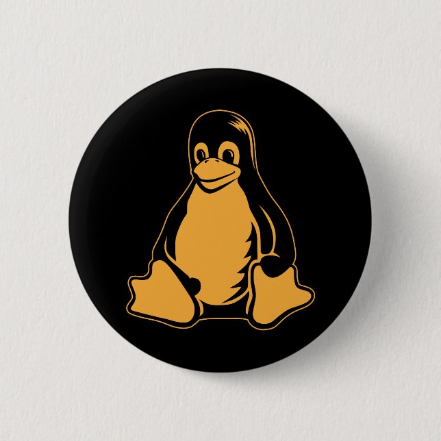 Tux Penguin - (Linux, Open Source, Copyleft, FSF) Button (Vorderseite)