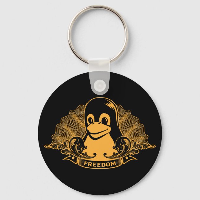 Tux Penguin - (Linux, Open Source, Copyleft, FSF) Schlüsselanhänger (Vorderseite)
