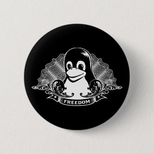 Tux-Pinguin - (Linux, Quelle, Copyleft, FSF) Button