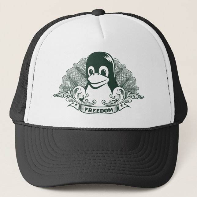 Tux-Pinguin - (Linux, Quelle, Copyleft, FSF) Truckerkappe (Vorderseite)
