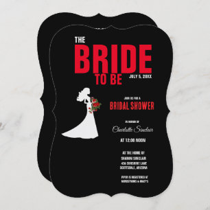 Tuxedo Anzug & Bride Silhouette Brautparty Einladung