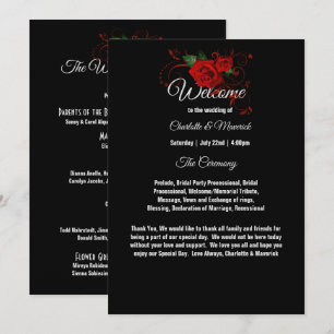 Tuxedo Anzug & Bride Silhouette Hochzeitsprogramm