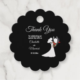 Tuxedo Anzug & Bride Silhouette Wedding Geschenkanhänger